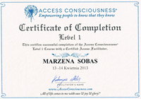 Certyfikat Access Consciousness